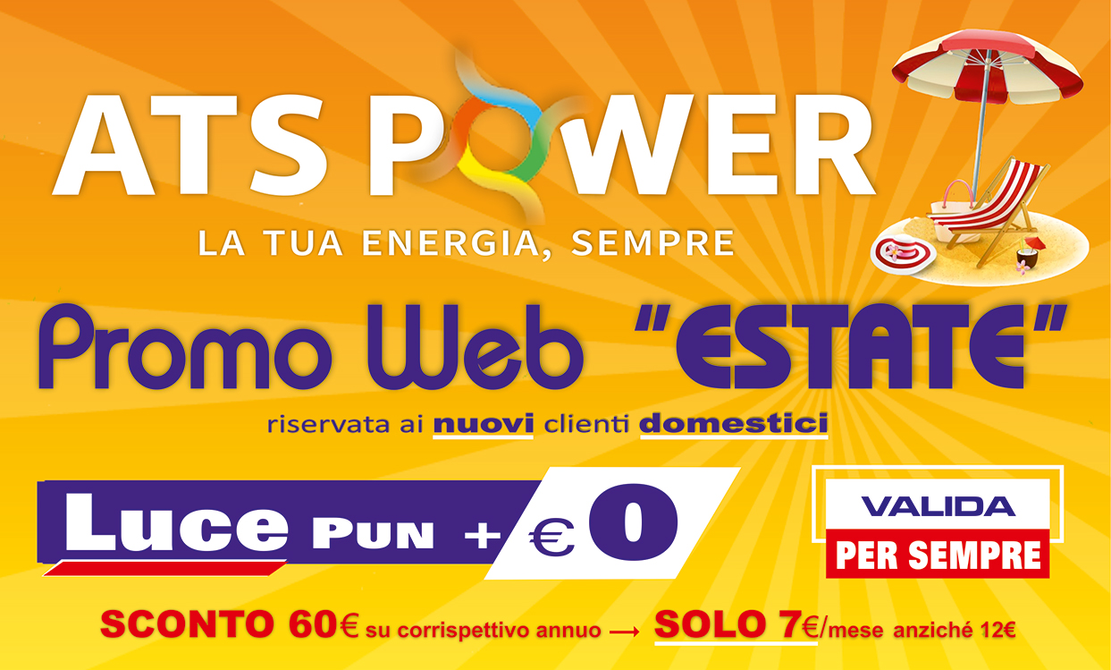 Banner promozionale ATSPower: scopri le nostre offerte su luce e gas